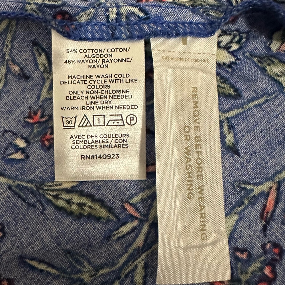 LOFT Blue Floral Pattern Dress - Picture 5 of 9